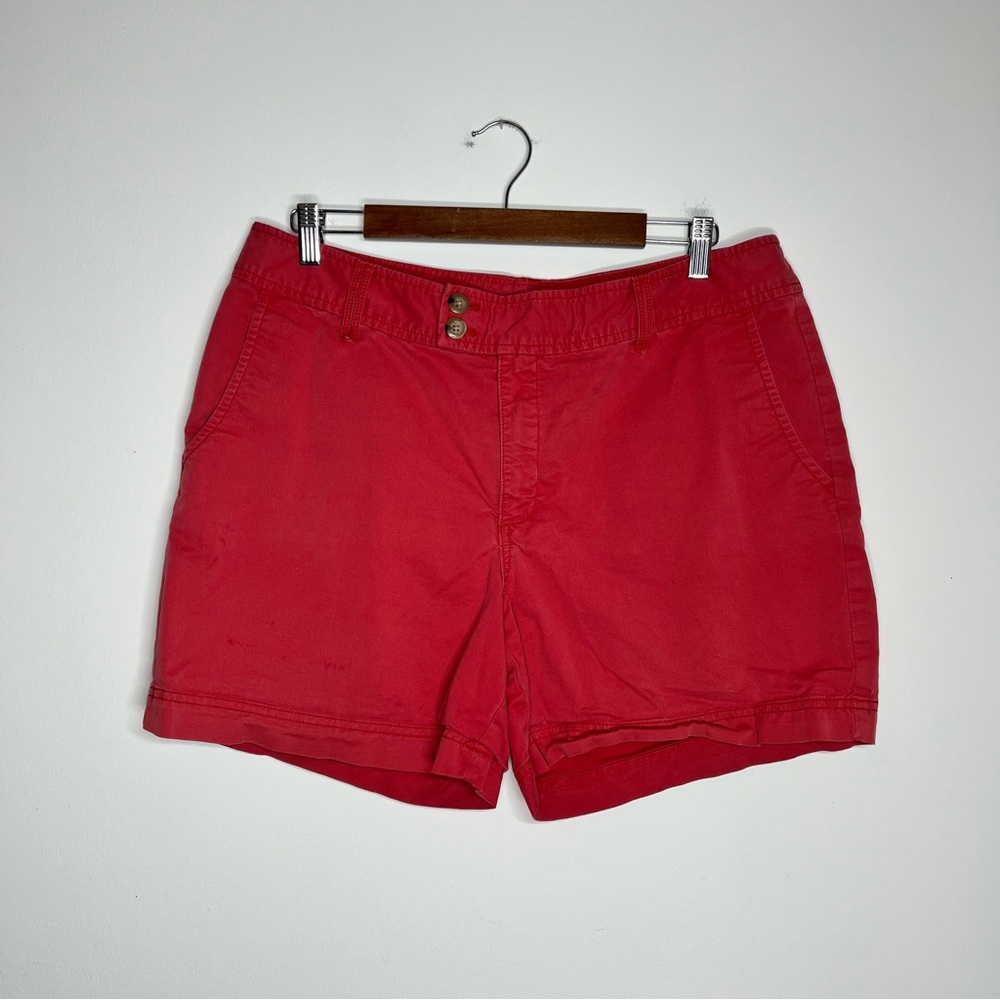 Eddie Bauer Size 16 Red Cotton Spandex Shorts Classic Style
